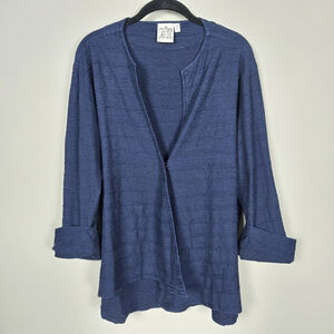 Parsley & Sage Womens Textured Cardigan Jacket XL Blue Boho Artsy Lagenlook